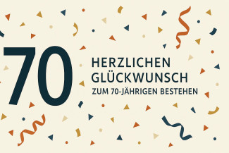 70 Jahre- Herzlichen Glückwunsch